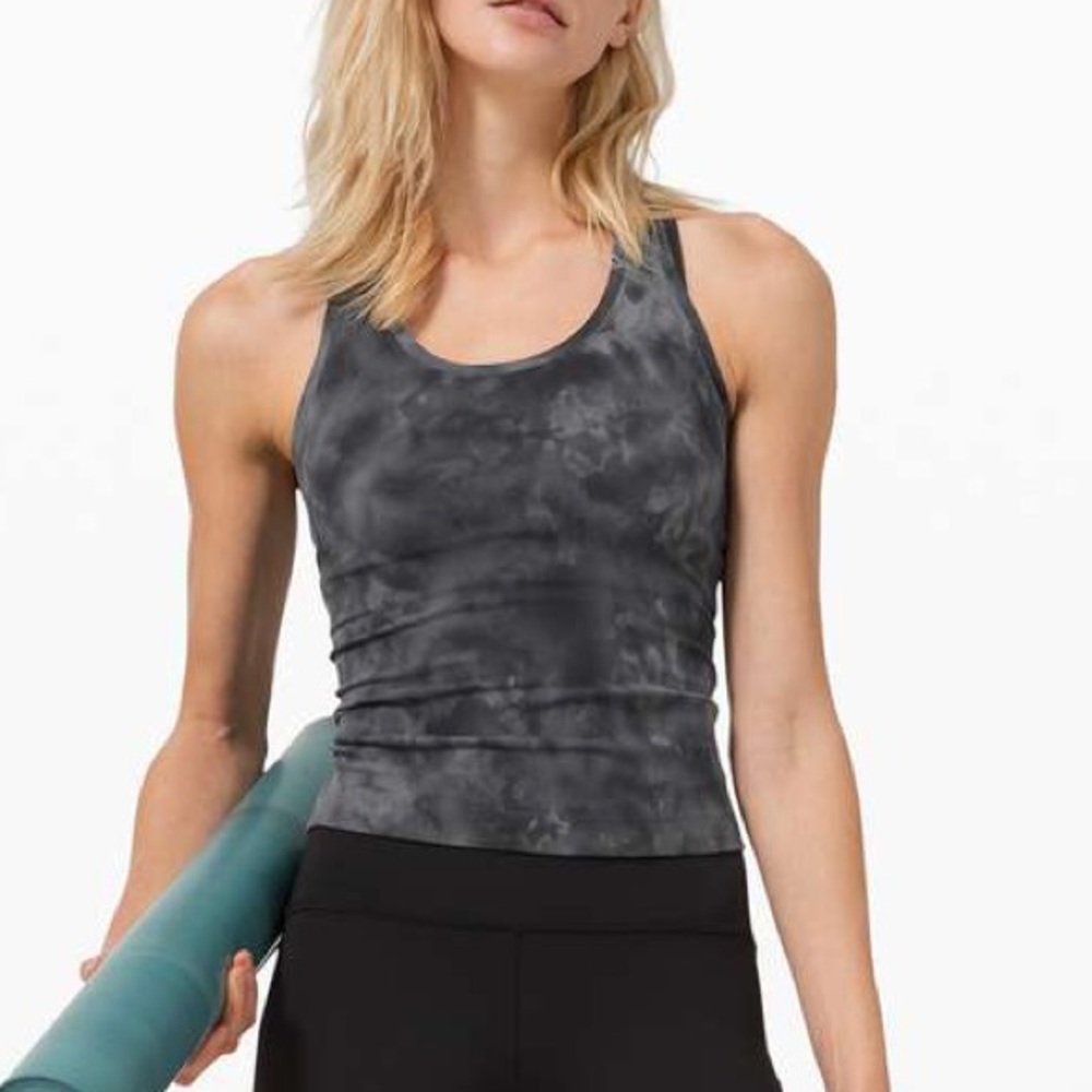 Lululemon Cool Racerback Shorter *Nulu Diamond Dye Pitch Grey - sz 10 - EUC